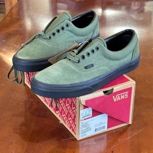 Vans Era Olive Green / Black Canvas & Suede Sneakers Size 11 NWT